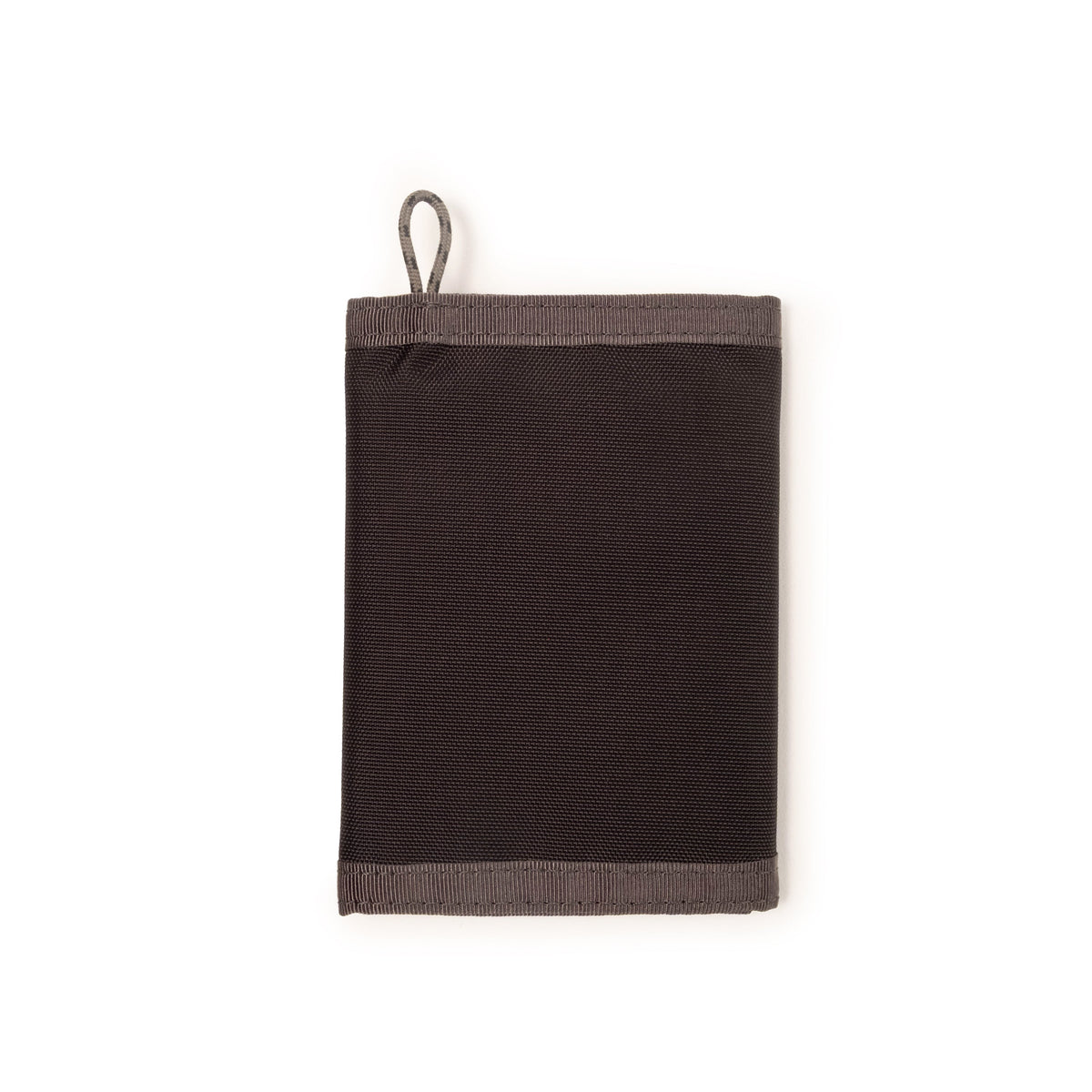 Back View of Topo Designs Tri -Fold Wallet in "Black / Neutral"