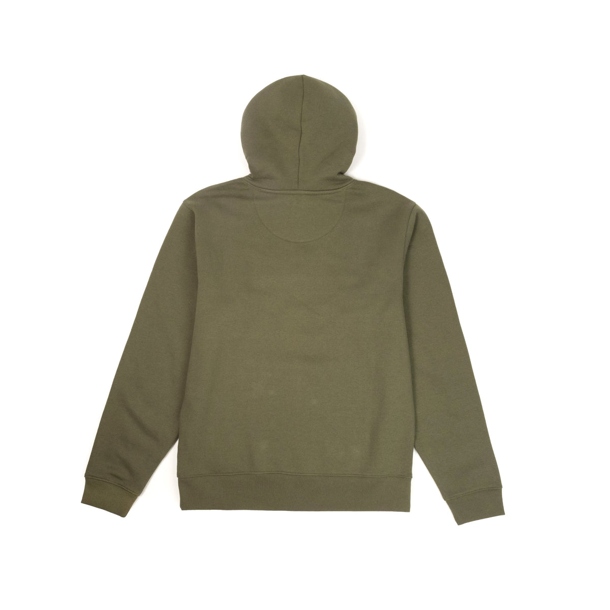 Back View of Topo Designs Alpine High Label Hoodie in "Beetle"