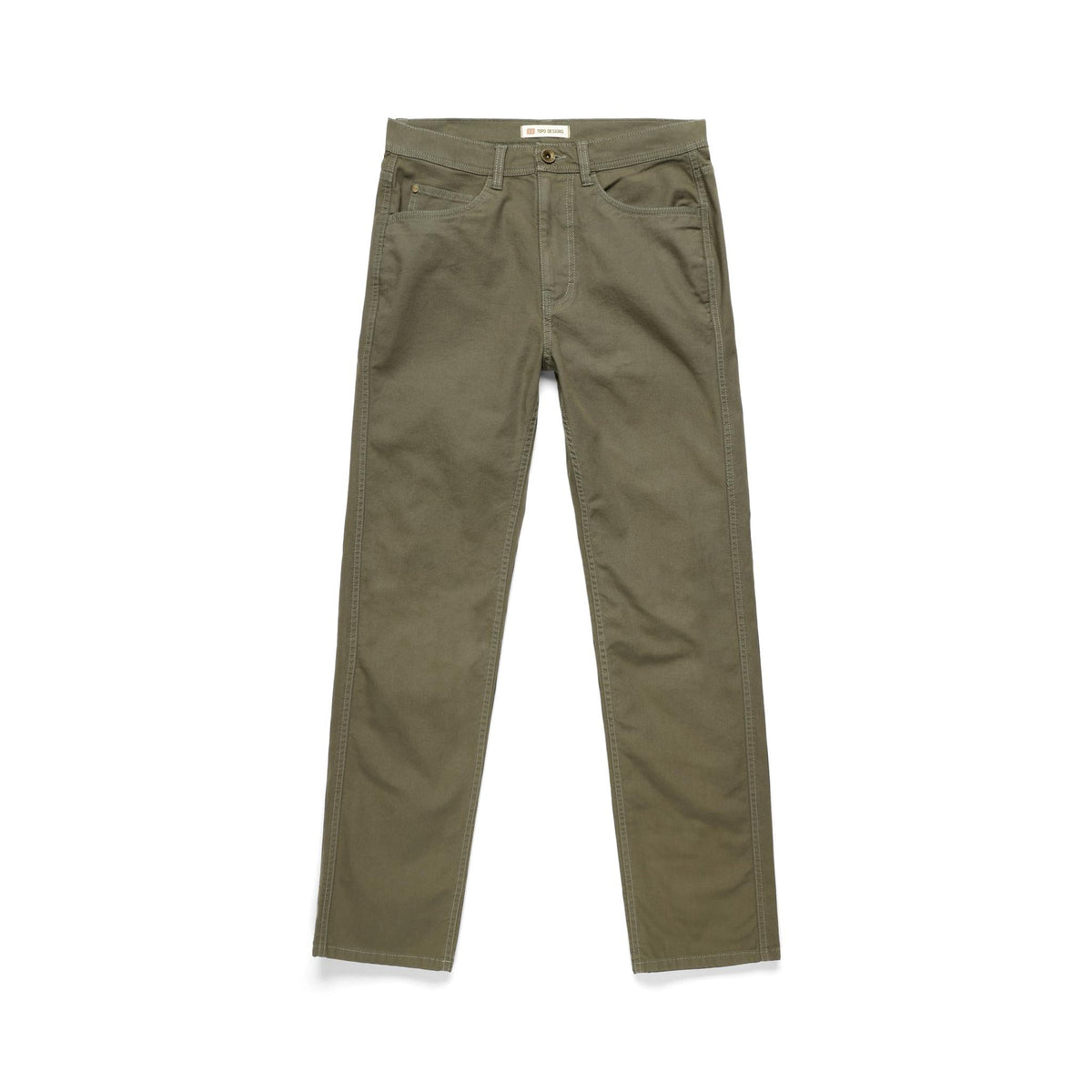 Front View of Topo Designs Dirt 5-Pocket Pants Classic - Men's in "Beetle"