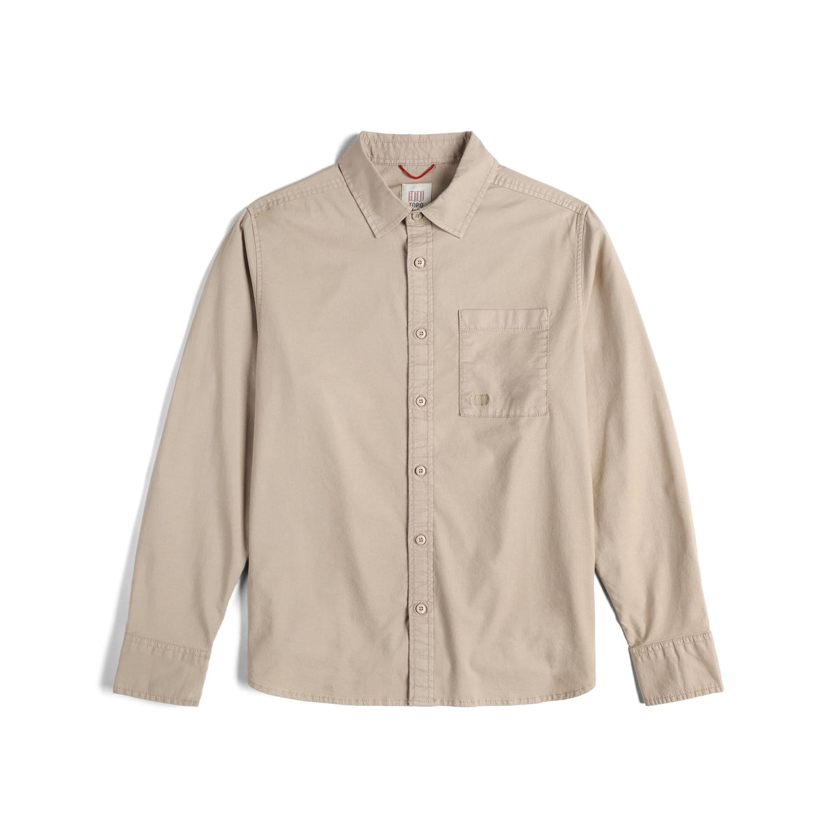 Front View of Topo Designs Desert Shirt M in "Cobblestone"
