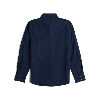 Back View of Topo Designs Desert Shirt M in "Midnight"