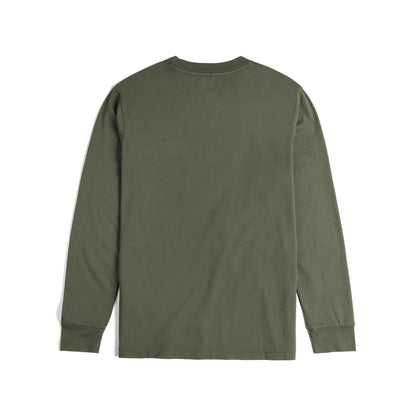 Back View of Topo Designs Dirt Pocket Tee Long Sleeve - Men's in "Beetle"