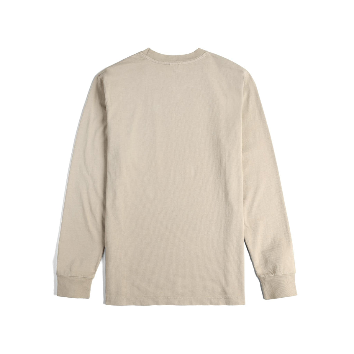 Back View of Topo Designs Dirt Pocket Tee Long Sleeve - Men's in "Cobblestone"