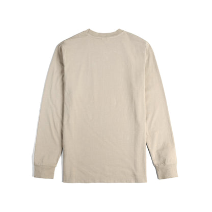 Back View of Topo Designs Dirt Pocket Tee Long Sleeve - Men's in "Cobblestone"