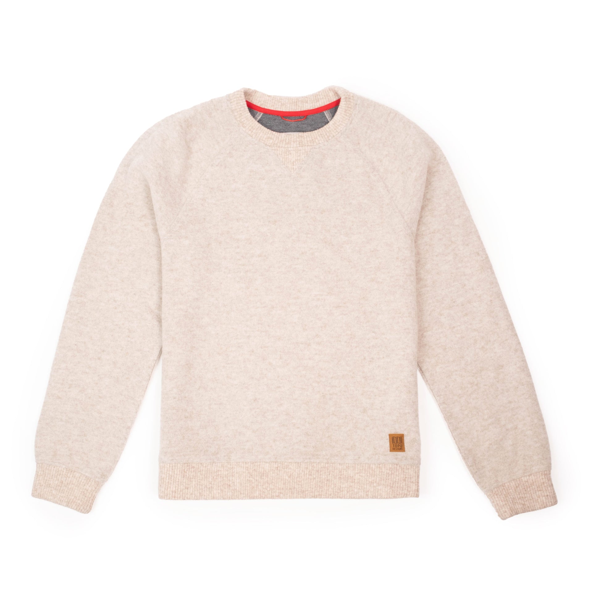 Front View of Topo Designs Global Wool Sweater - Men's in "Oatmeal"