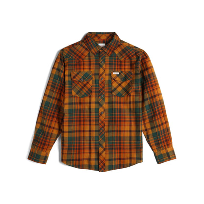 Front View of Topo Designs Mountain Shirt Long Sleeve - Men's in "Chai Multi"