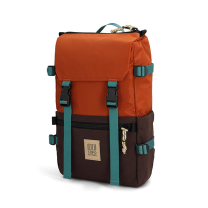 Front View of Topo Designs Rover Pack Classic in "Clay / Chocolate"