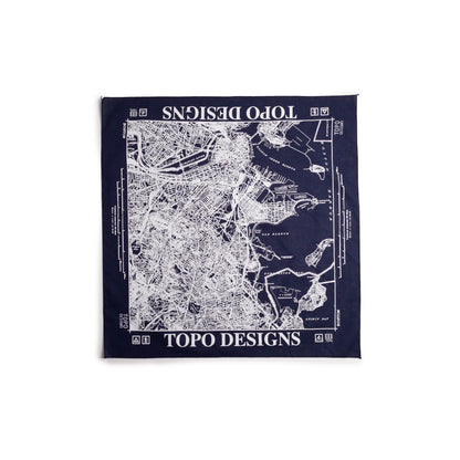 Topo Designs x Pine Printshop Bandana in "Boston Navy"