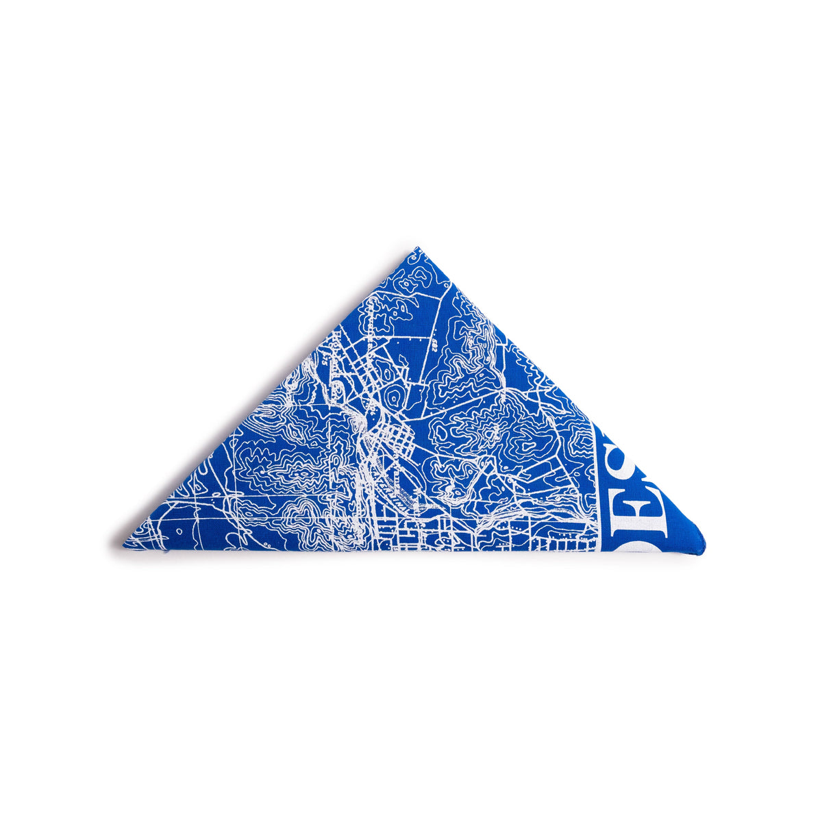 Topo Designs x Pine Printshop Bandana in "Los Angeles Royal Blue" folded