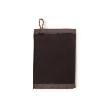 Back View of Topo Designs Tri -Fold Wallet in "Black / Neutral"