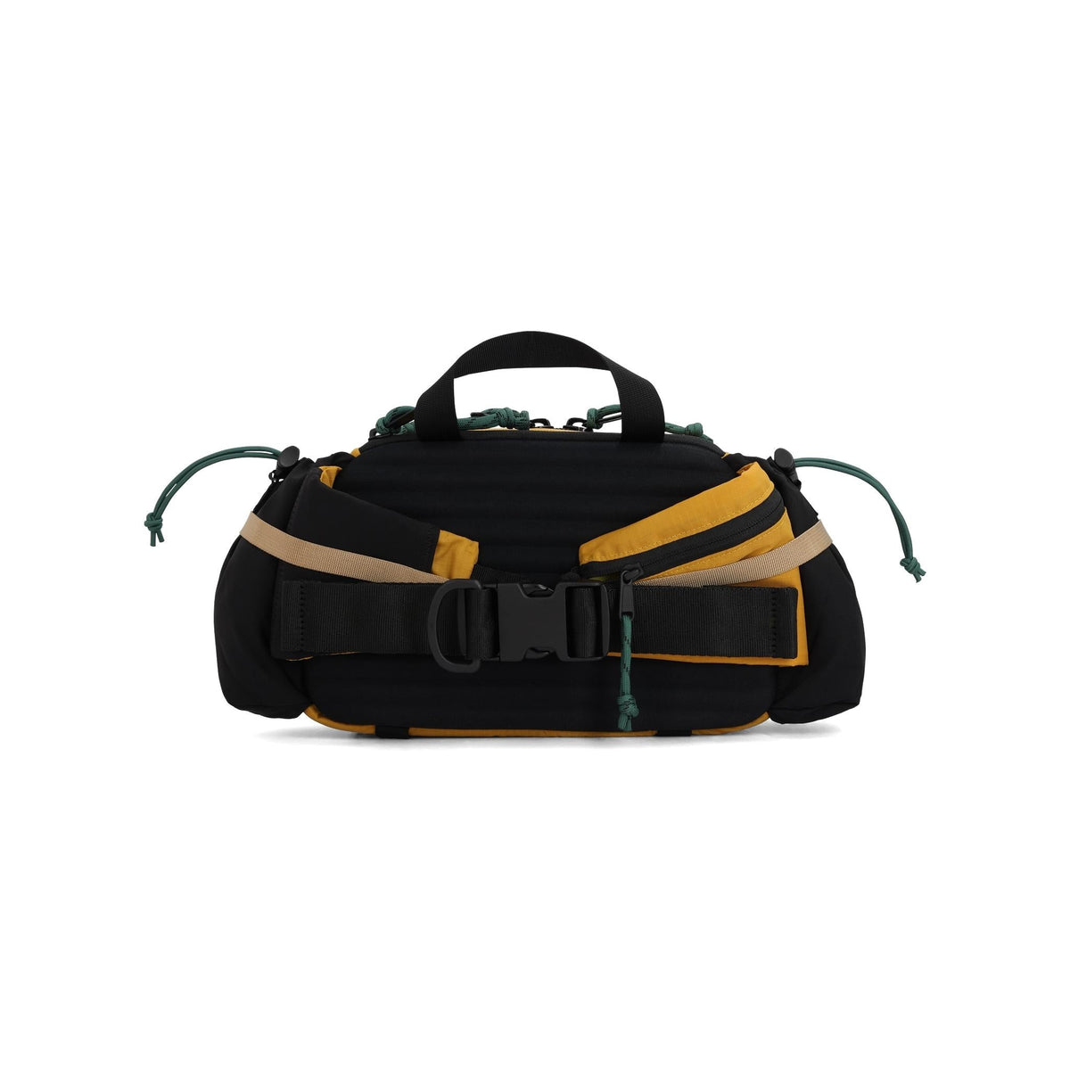 Back View of Topo Designs Mountain Hydro Hip Pack in "Mustard / Forest"