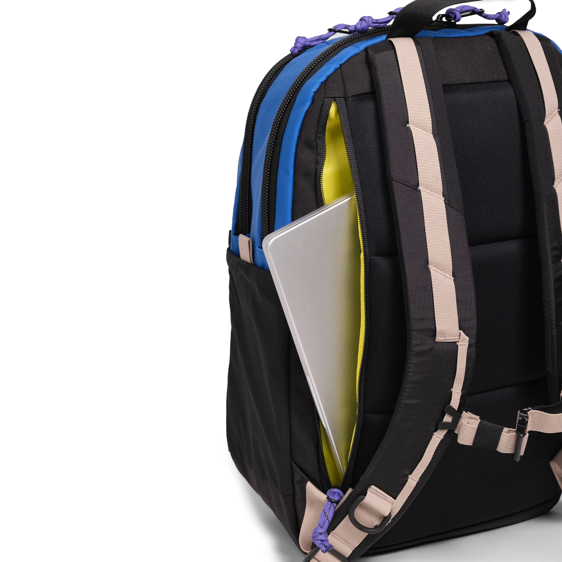 General Laptop Sleeve detail image of Topo Designs Commuter Backpack in "Classic Blue / Bone White"