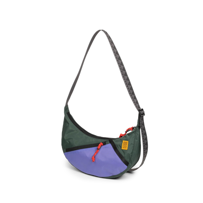 Front View of Topo Designs Moonlight Crossbody Bag in "Very Peri / Forest"