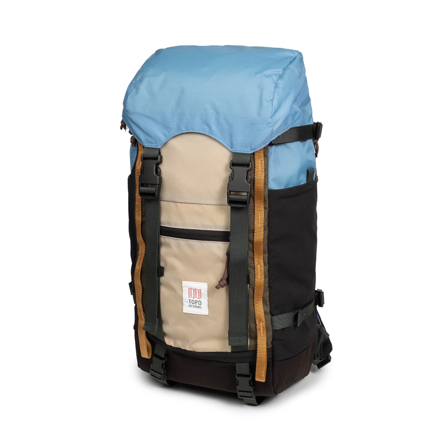 Front View of Topo Designs Rover Trail Pack 22L in "River Blue / Cobblestone"