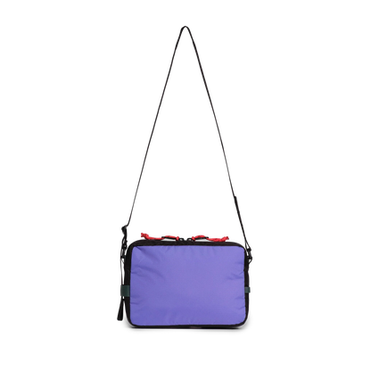 Back view of Topo Designs Block Bag in "Very Peri / Forest"