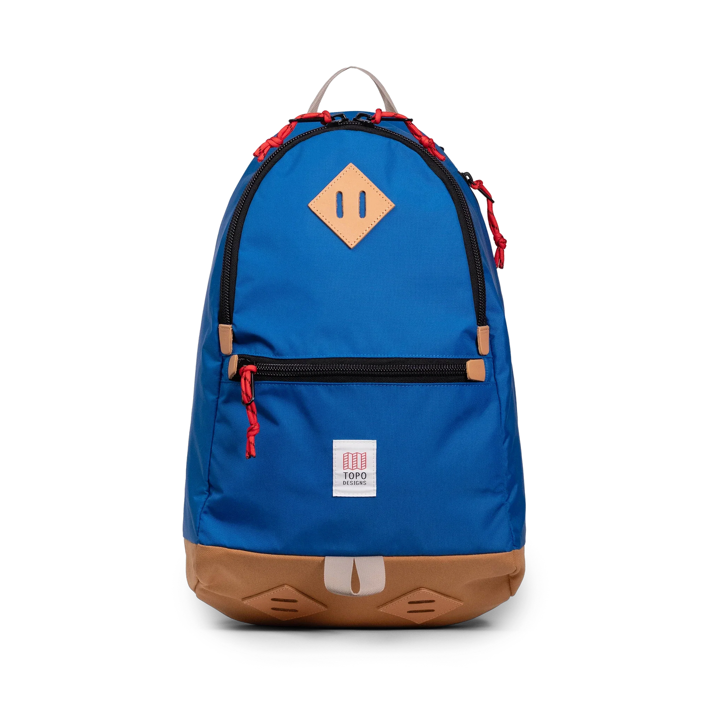 Front view of Topo Designs Classic Teardrop Backpack in "Classic Blue"