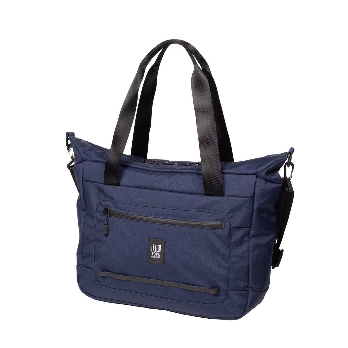 Front quarter shot of Topo Designs Global Pro Travel Tote in "Midnight"