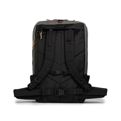 Back view of Topo Designs Global Travel Bag 40L in "Woodland / Forest"