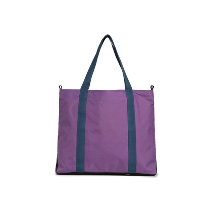 Back image of Topo Designs x AWA Mountain Essential Tote in "Loganberry / Caribbean"