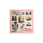 Front flay lay image of Topo Designs x Pine Printshop Catalog Bandana in "Natural"