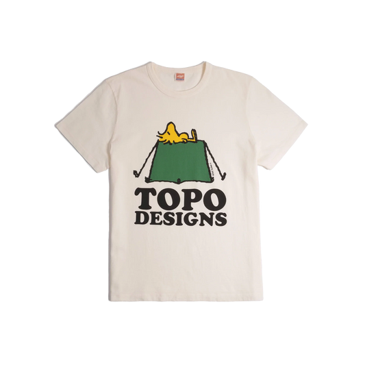 General front image of Topo Designs x TSPTR Tent Tee in "White"