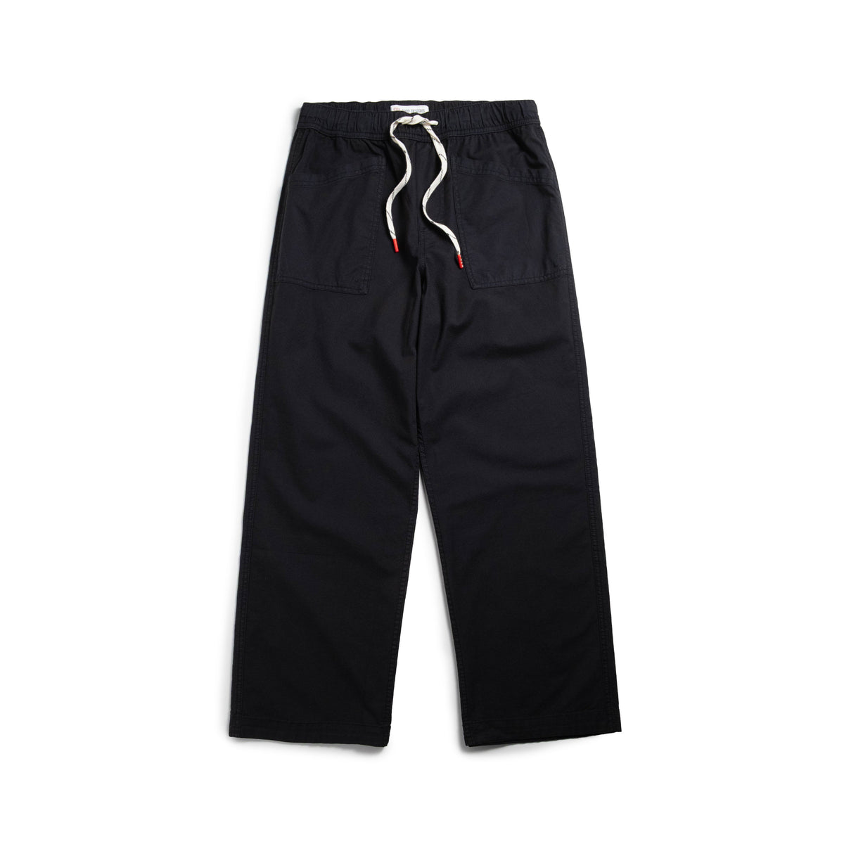 White background flat lay front image of Topo Designs Desert Wide Leg Pants - Women's in "Black"