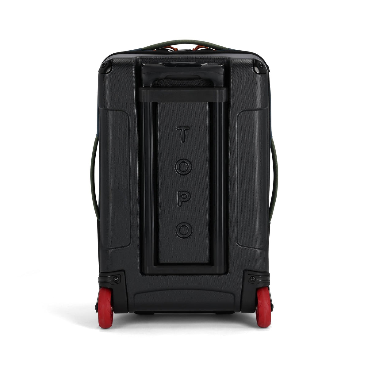 Back View of Topo Designs Global Travel Bag Roller in "Olive / Dark Khaki"