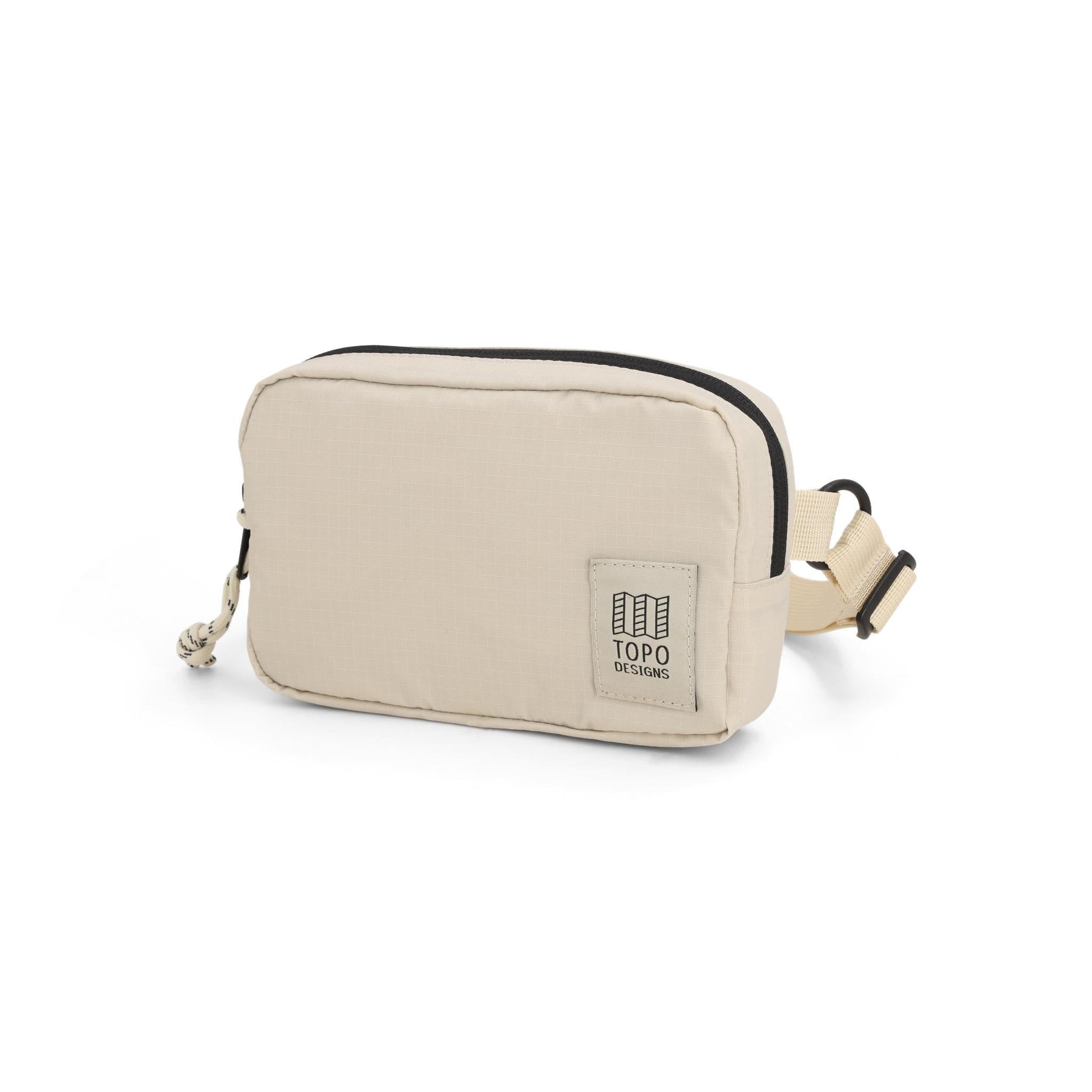 Front View of Topo Designs Ripstop Belt Bag in "Bone White"